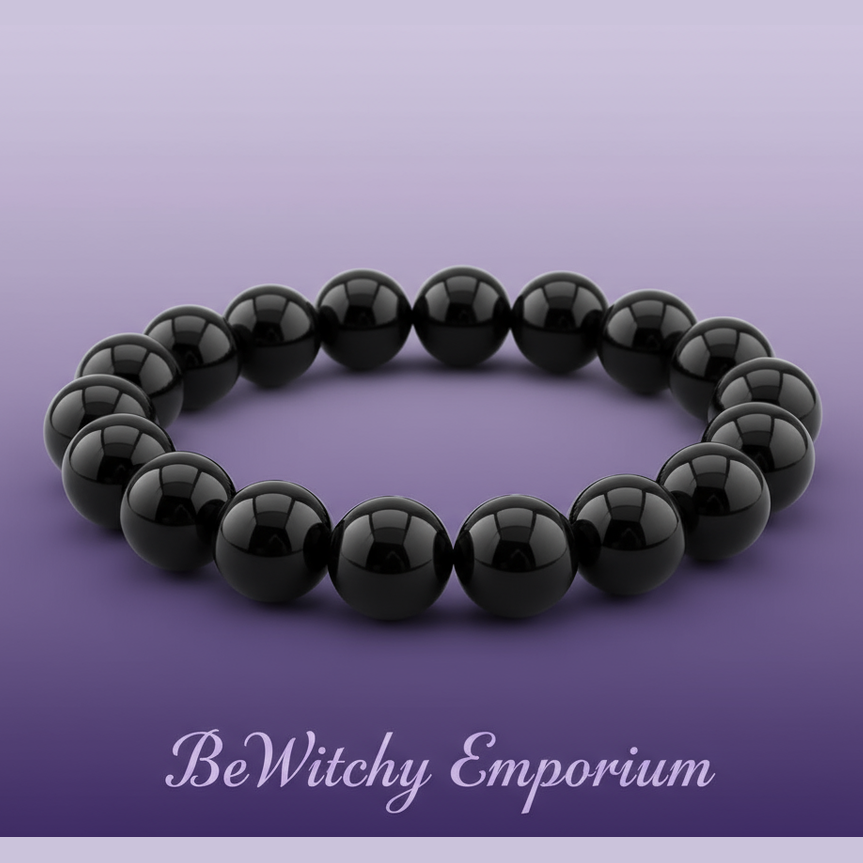 Exact black onyx bracelet with clean professional styling and BeWitchy Emporium watermark