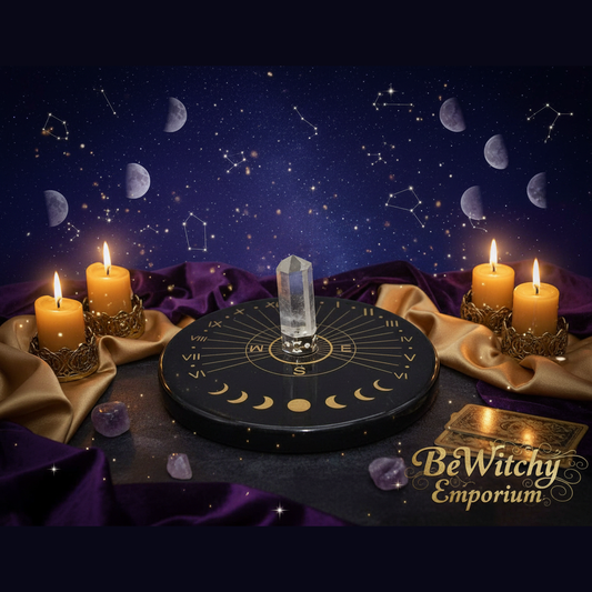 Exact black scrying board with professional mystical divination atmosphere