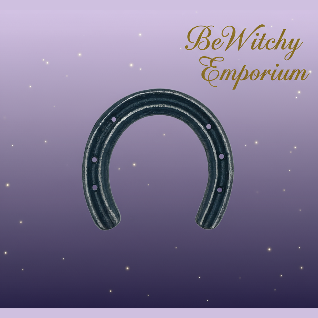 Exact cast iron horseshoe with clean professional styling and BeWitchy Emporium watermark
