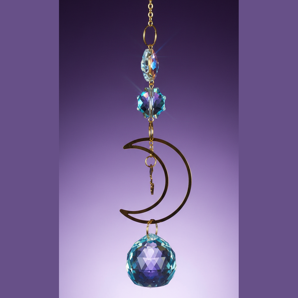 Exact celestial moon suncatcher with clean professional styling and BeWitchy Emporium watermark