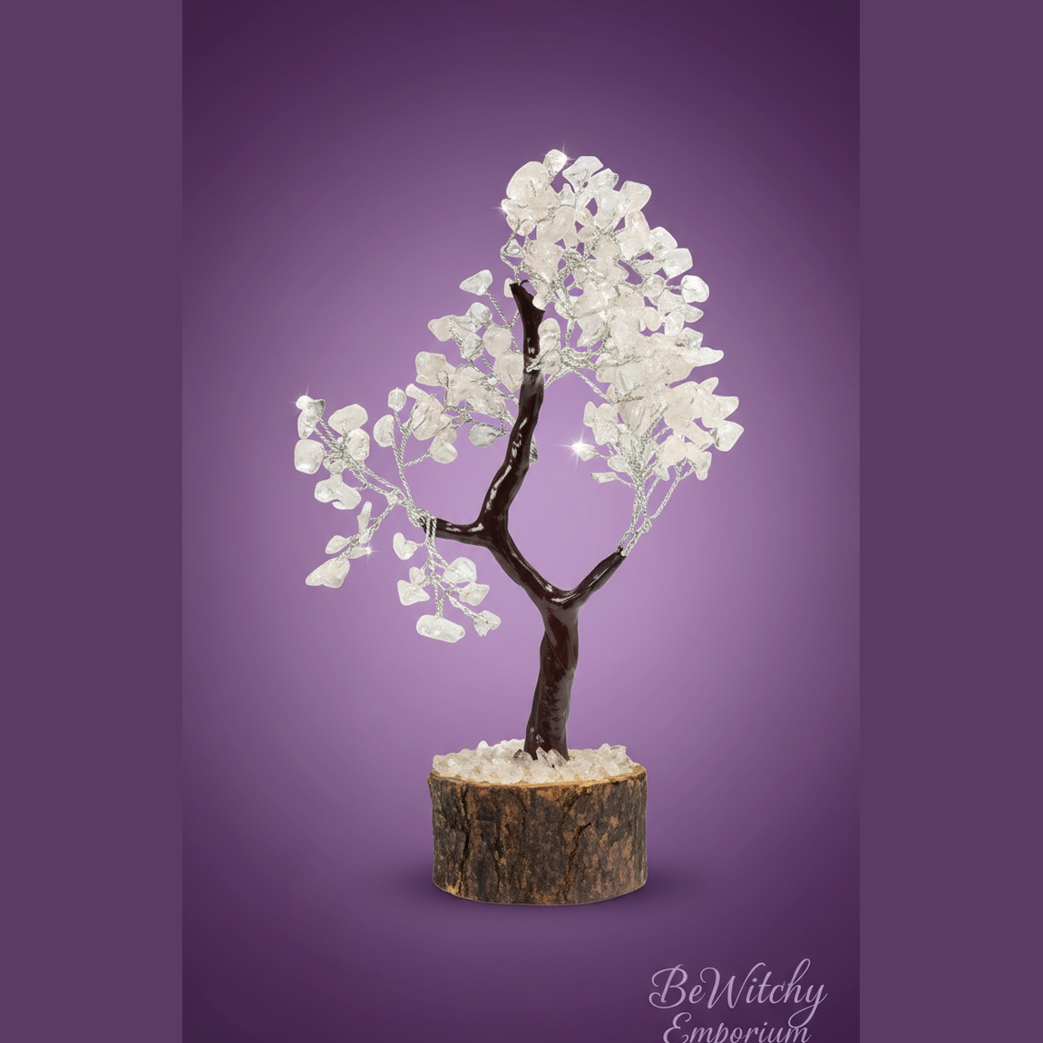 Exact clear quartz crystal tree with clean professional styling and BeWitchy Emporium watermark
