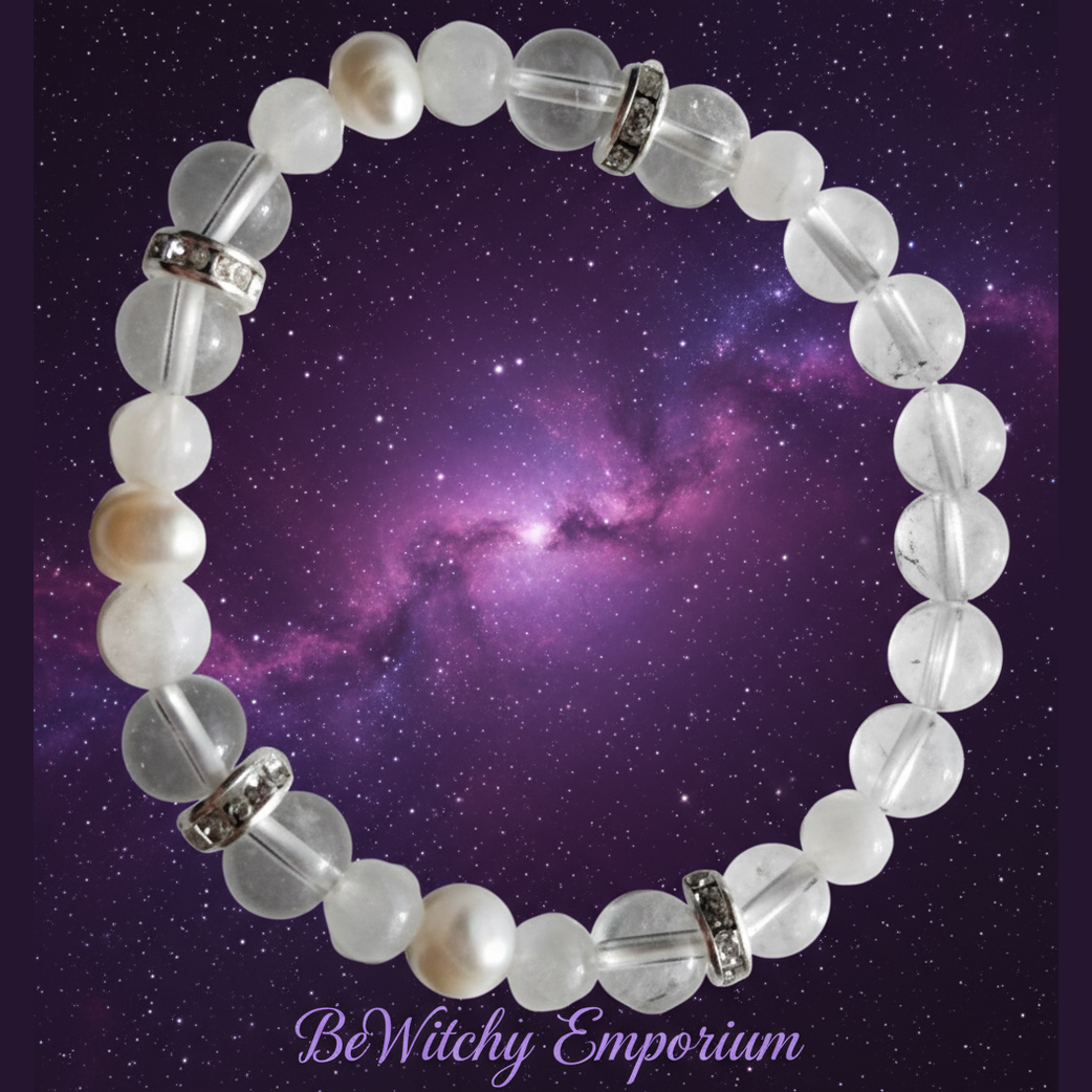 Exact cloudy quartz bracelet with cosmic mystical styling and BeWitchy Emporium watermark