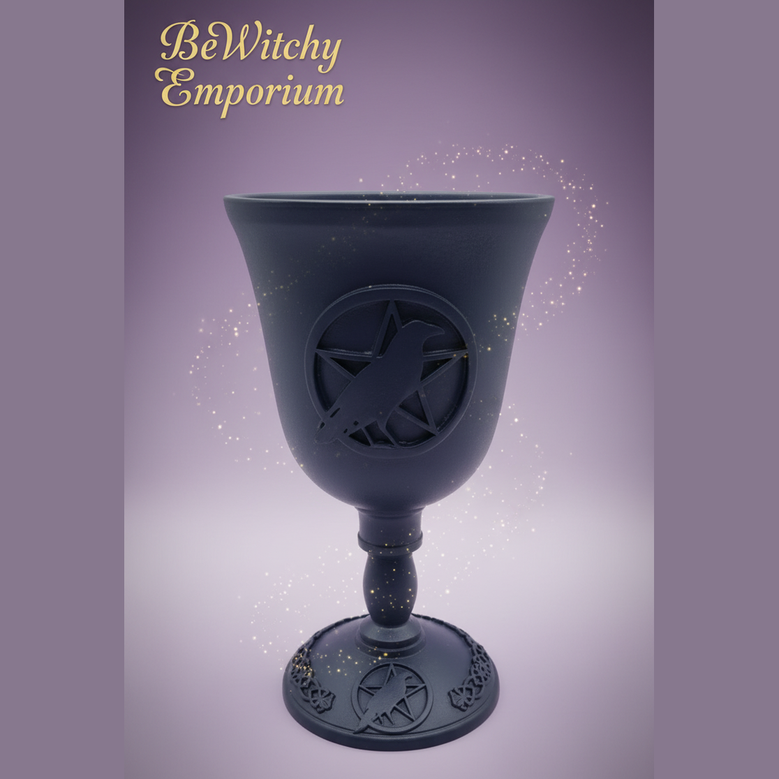 Exact dark blue ritual chalice with clean professional styling and BeWitchy Emporium watermark