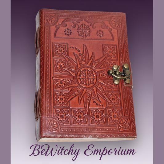 Exact embossed leather journal with clean professional styling and BeWitchy Emporium watermark