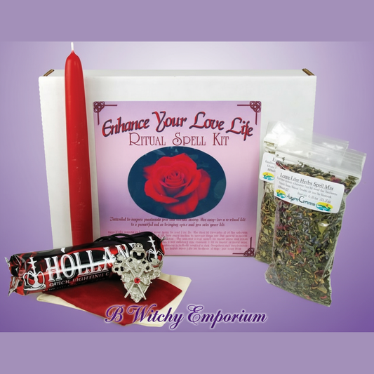 Exact Enhance Your Love Life Ritual Spell Kit with clean professional styling and BeWitchy Emporium watermark