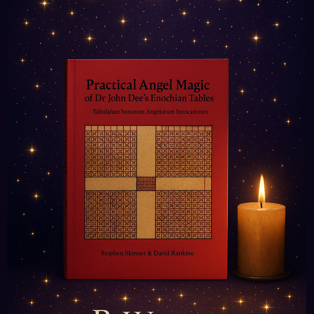 Exact Enochian Tables book with cosmic mystical styling and BeWitchy Emporium watermark