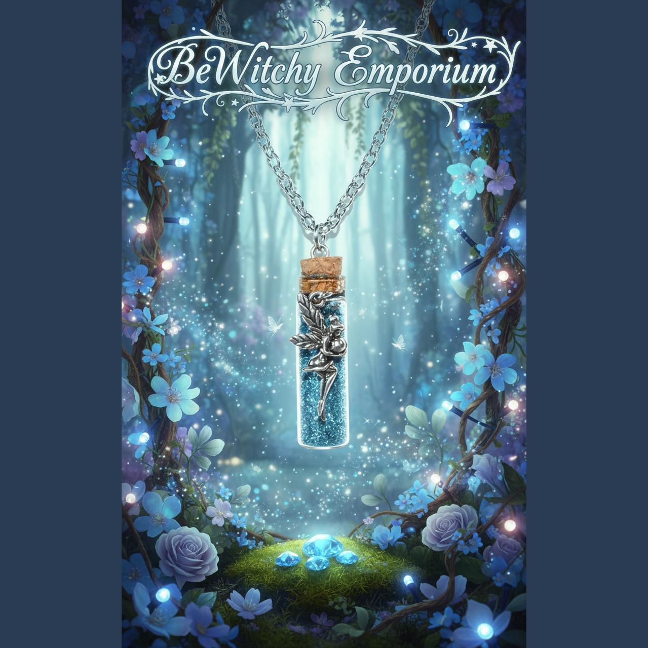 Exact fairy dust necklace with enchanted garden fairy magic effects