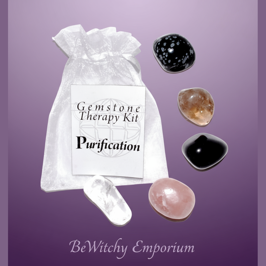 Exact Gemstone Therapy Kit for Purification with clean professional styling and BeWitchy Emporium watermark
