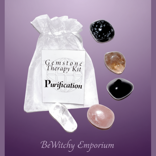 Exact Gemstone Therapy Kit for Purification with clean professional styling and BeWitchy Emporium watermark
