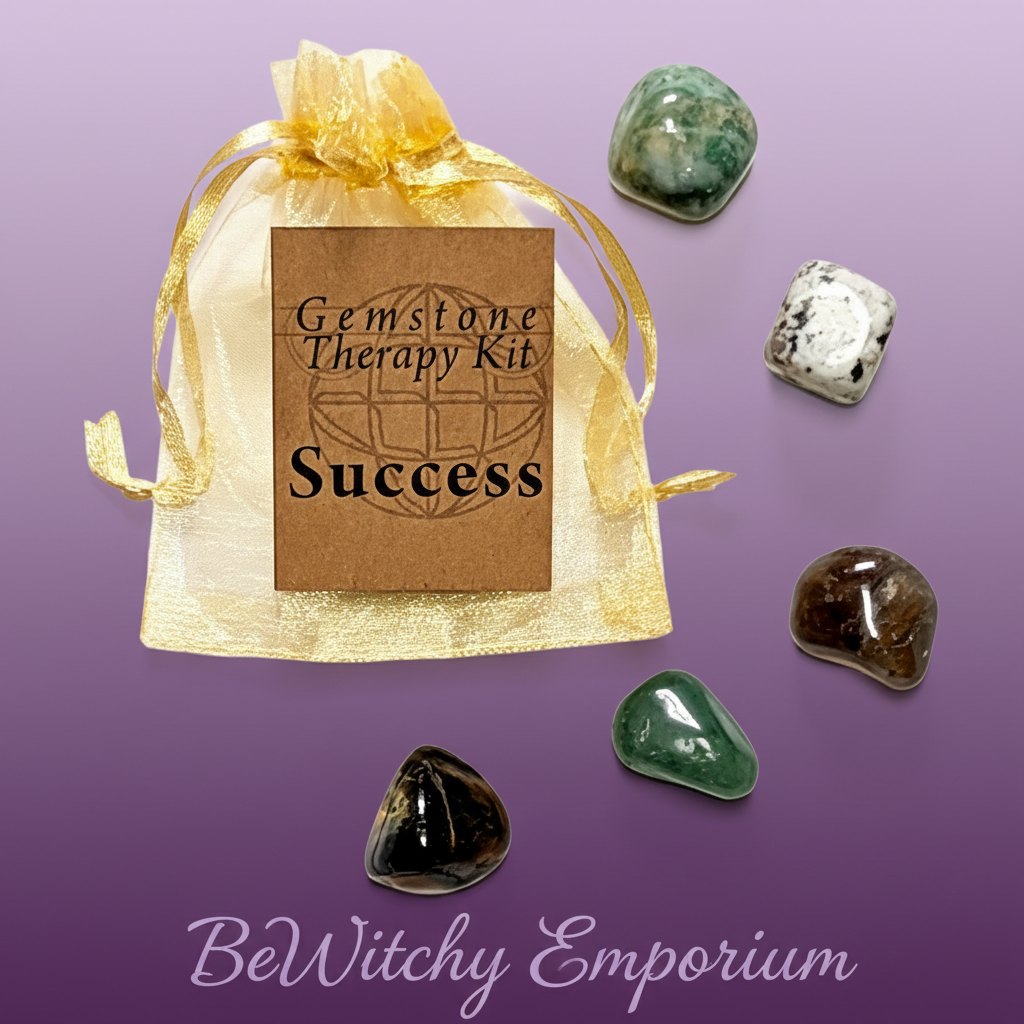Exact Gemstone Therapy Kit for Success with clean professional styling and BeWitchy Emporium watermark