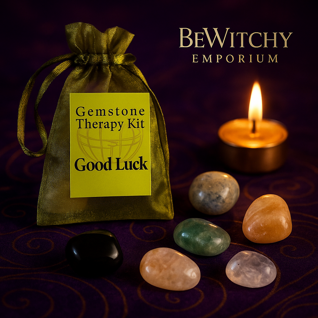 Exact Good Luck crystal kit with premium abundance ambiance and BeWitchy Emporium watermark