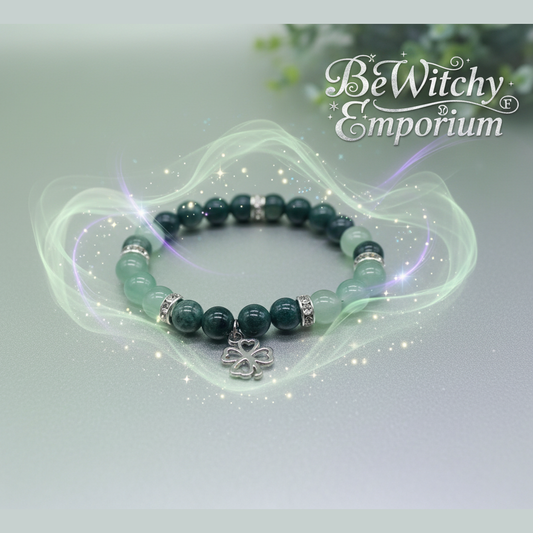 Exact green crystal bracelet with lucky charm energy effects
