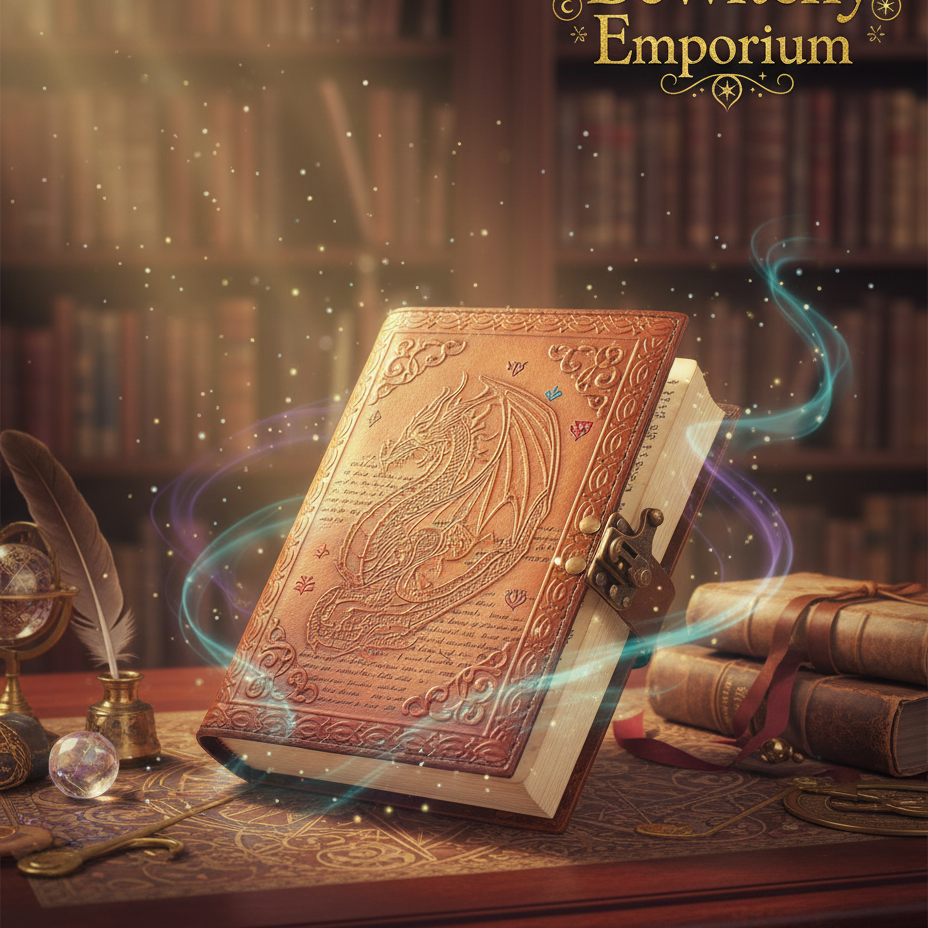 Exact leather dragon journal with sacred knowledge wisdom energy effects