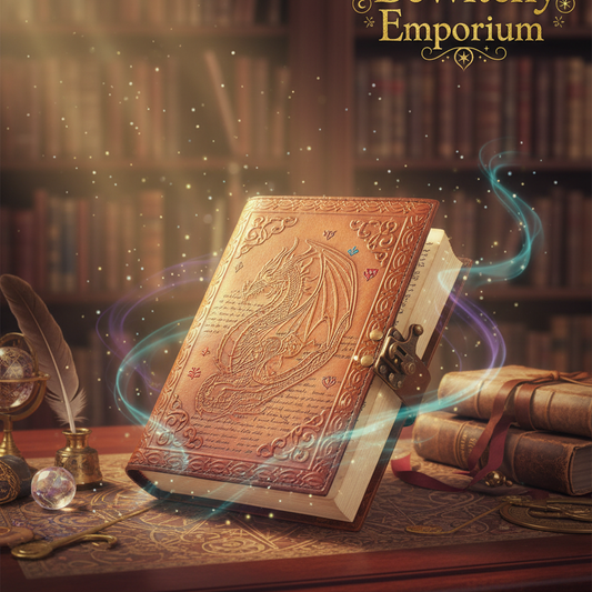 Exact leather dragon journal with sacred knowledge wisdom energy effects