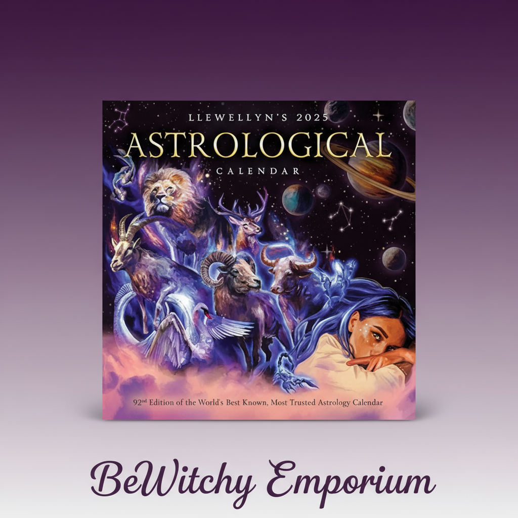 Exact Llewellyn's 2025 Astrological Calendar with clean professional styling and BeWitchy Emporium watermark