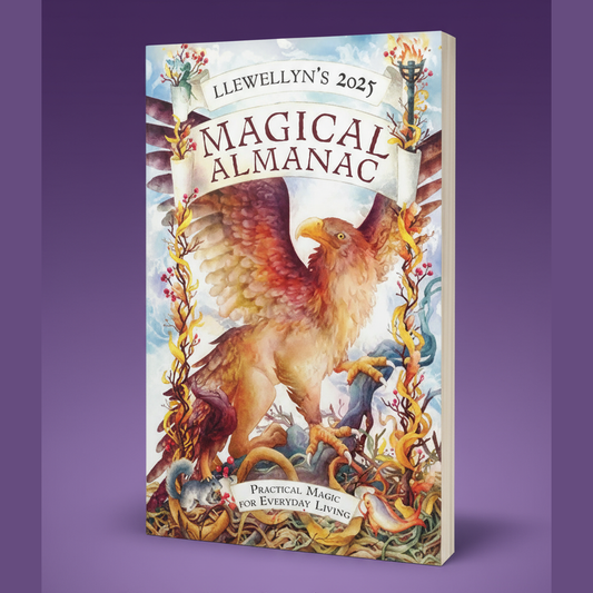 Exact Llewellyn's 2025 Magical Almanac with clean professional styling and BeWitchy Emporium watermark