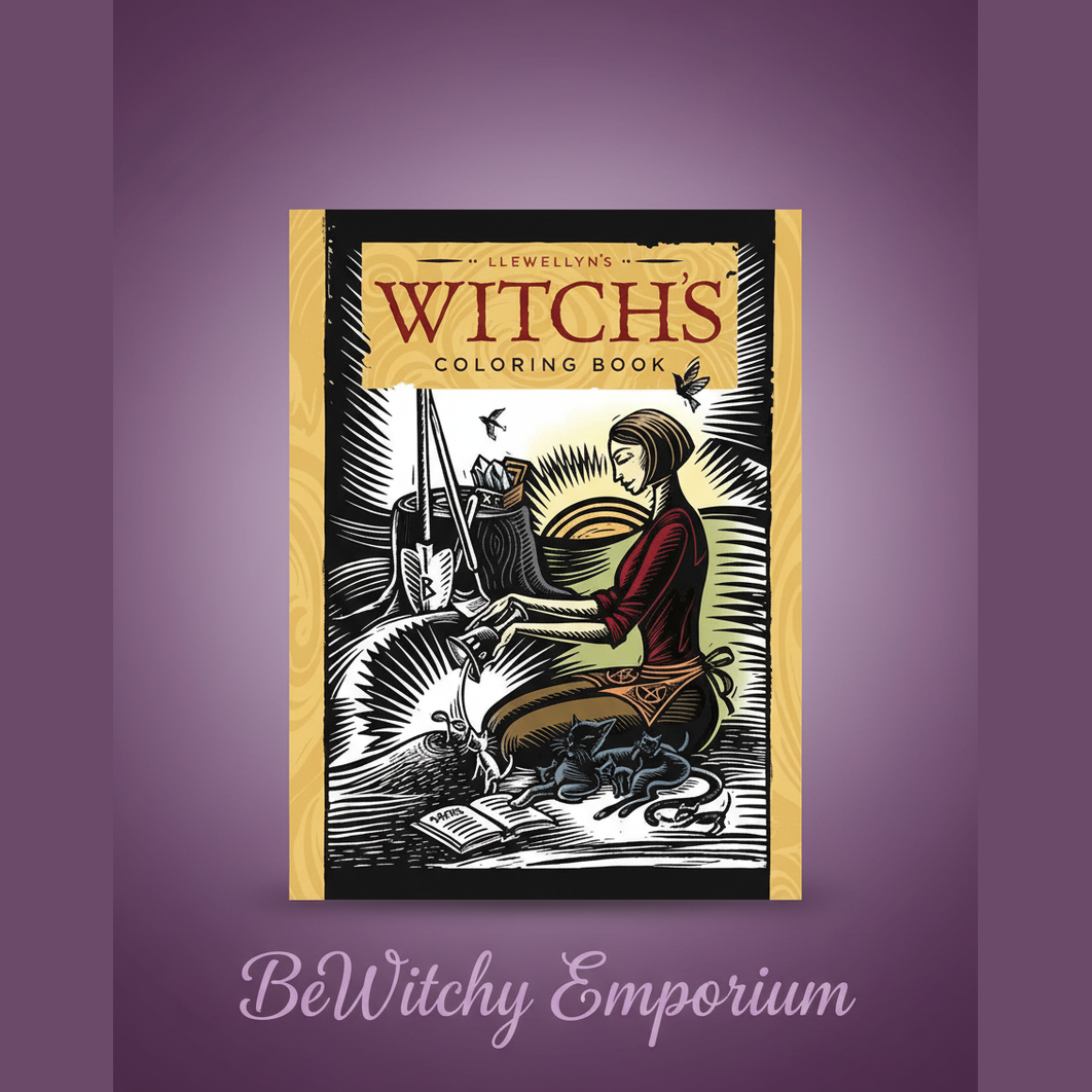 Exact Llewellyn's Witch's Coloring Book with clean professional styling and BeWitchy Emporium watermark