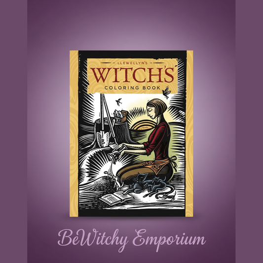 Exact Llewellyn's Witch's Coloring Book with clean professional styling and BeWitchy Emporium watermark