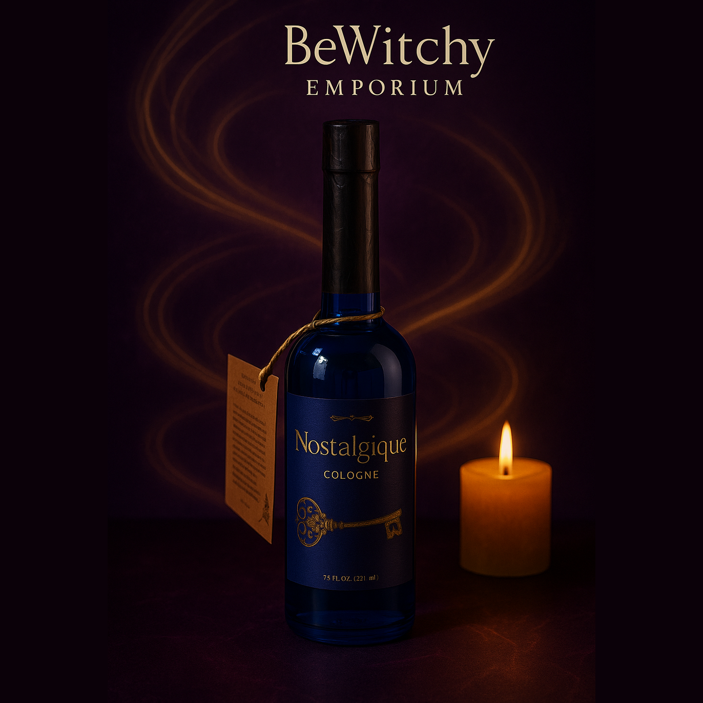 Exact Nostalgique bottle with premium memory work ambiance and BeWitchy Emporium watermark