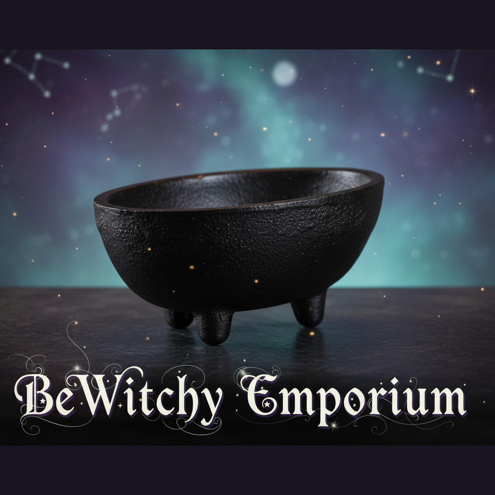 Exact original black cast iron cauldron with elegant watermark