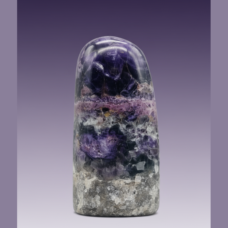 Exact purple fluorite tower with clean professional styling and BeWitchy Emporium watermark