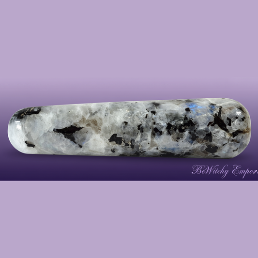 Exact rainbow moonstone massage wand with clean professional styling and BeWitchy Emporium watermark