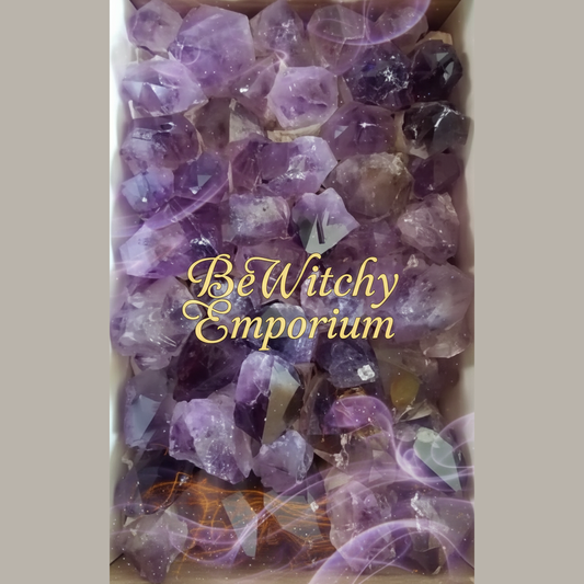 Exact raw amethyst crystals with premium healing sanctuary effects