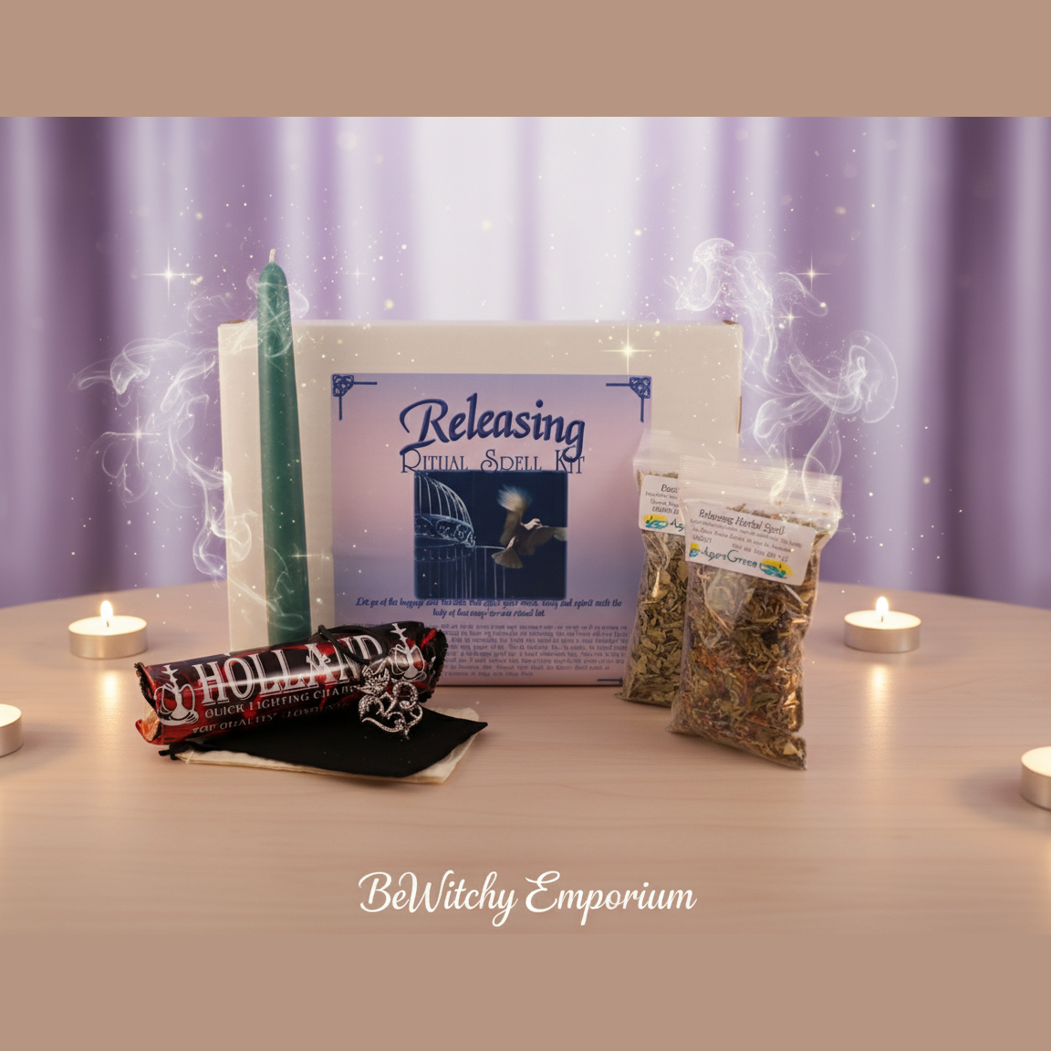 Exact Releasing Ritual Spell Kit with lighter mystical atmosphere