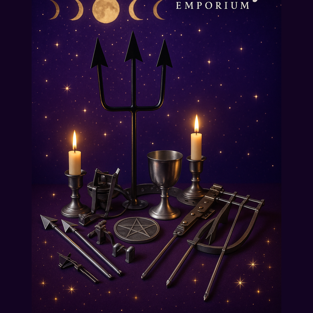 Exact ritual altar tool set with cosmic mystical styling and BeWitchy Emporium watermark