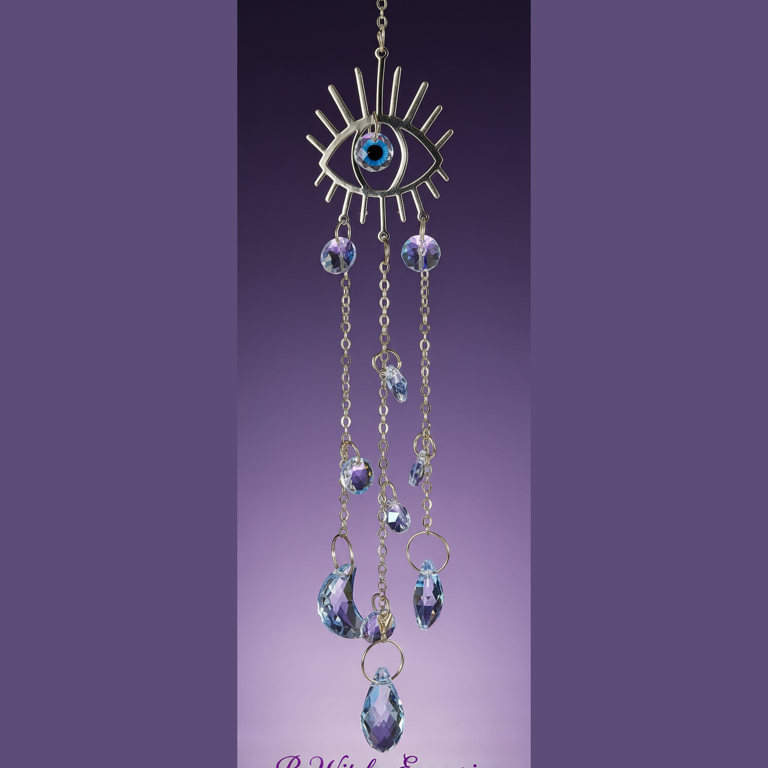 Exact silver evil eye sun catcher with clean professional styling and BeWitchy Emporium watermark