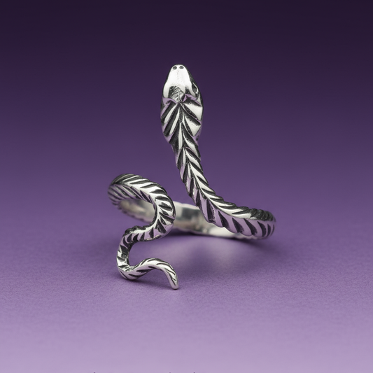 Exact silver snake ring with clean professional styling and BeWitchy Emporium watermark