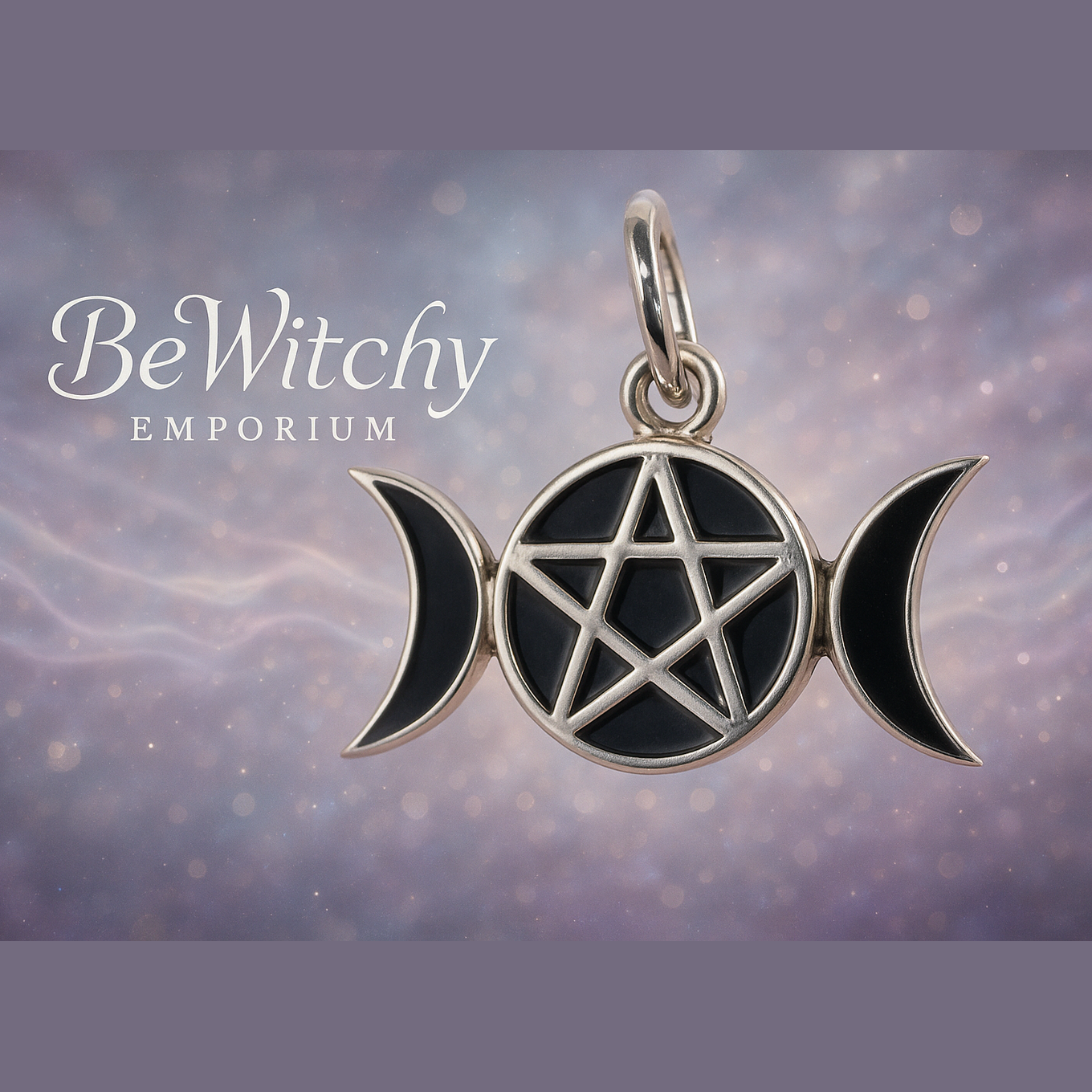 Exact silver triple moon pendant with sacred feminine energy effects