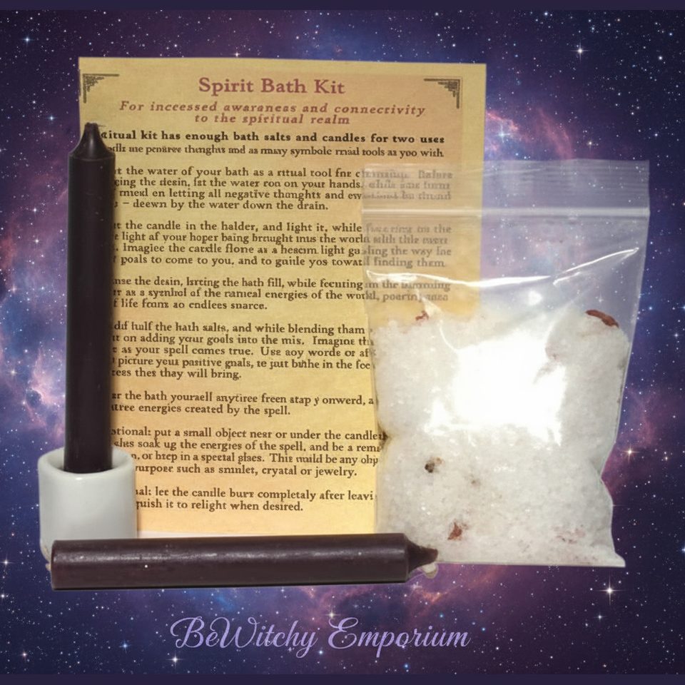 Exact Spirit Bath Kit with cosmic mystical styling and BeWitchy Emporium watermark