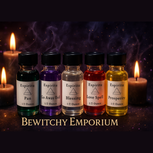 Exact spiritual oils collection with mystical atmosphere