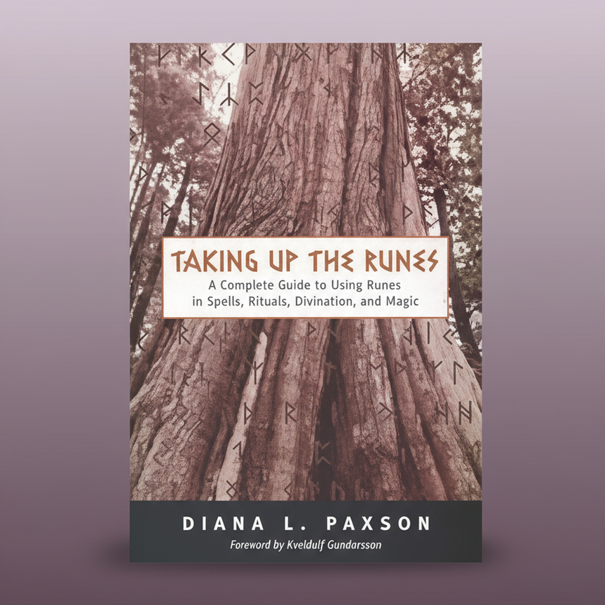 Exact Taking Up the Runes book with clean professional styling and BeWitchy Emporium watermark