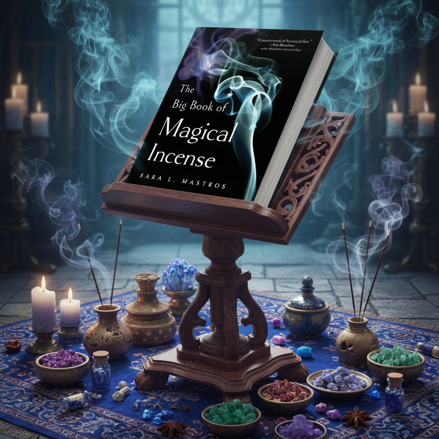 Exact The Big Book of Magical Incense with premium incense sanctuary ambiance and BeWitchy Emporium watermark