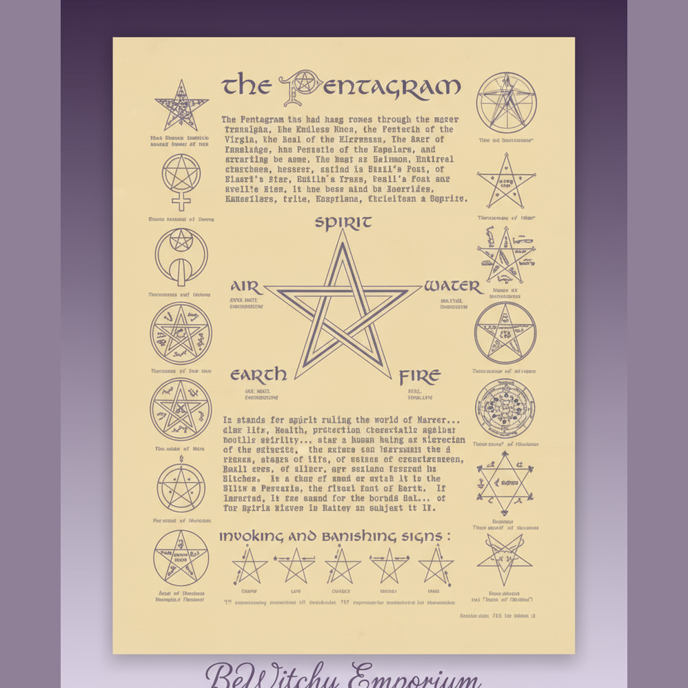 Exact The Pentagram poster with clean professional styling and BeWitchy Emporium watermark