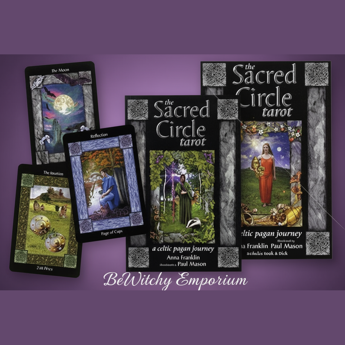 Exact The Sacred Circle Tarot set with clean professional styling and BeWitchy Emporium watermark