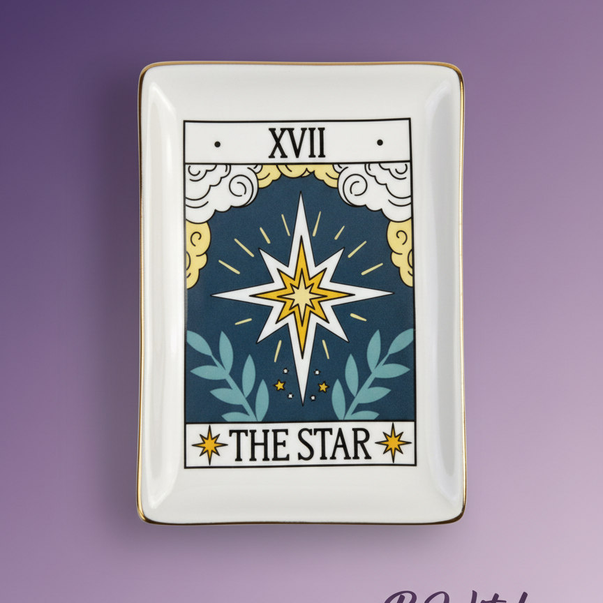 Exact The Star tarot trinket dish with clean professional styling and BeWitchy Emporium watermark