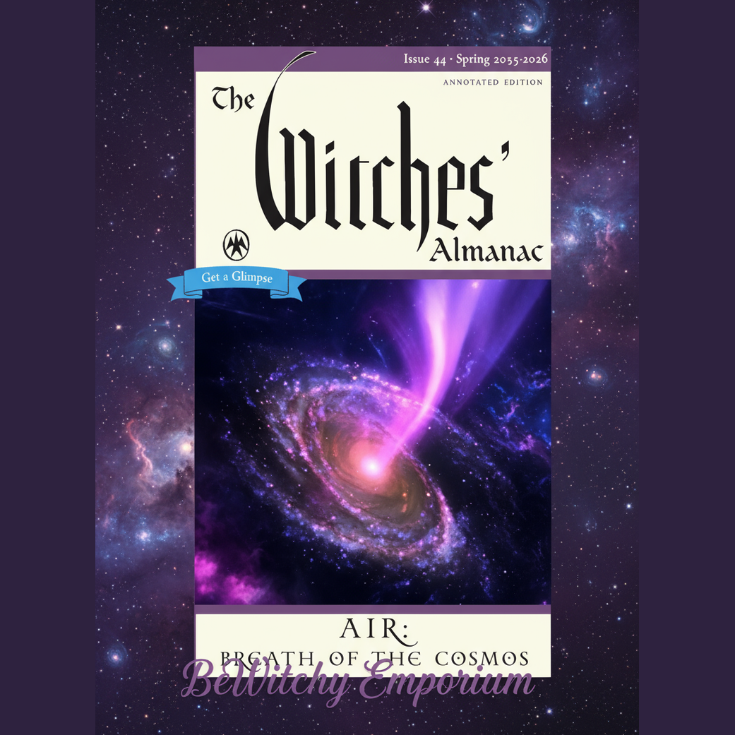 Exact The Witches' Almanac: Air - Breath of the Cosmos with cosmic mystical styling and BeWitchy Emporium watermark