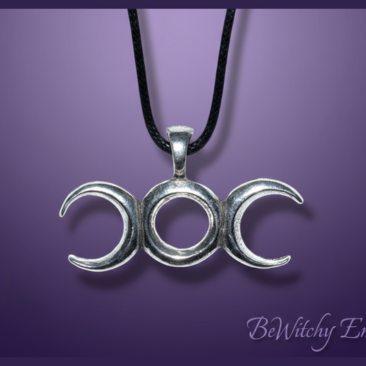 Exact triple moon goddess pendant with clean professional styling and BeWitchy Emporium watermark
