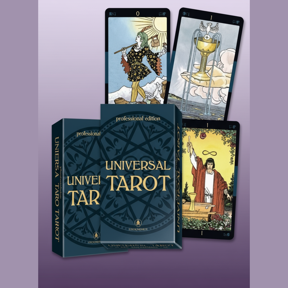 Exact Universal Tarot deck with clean professional styling and BeWitchy Emporium watermark