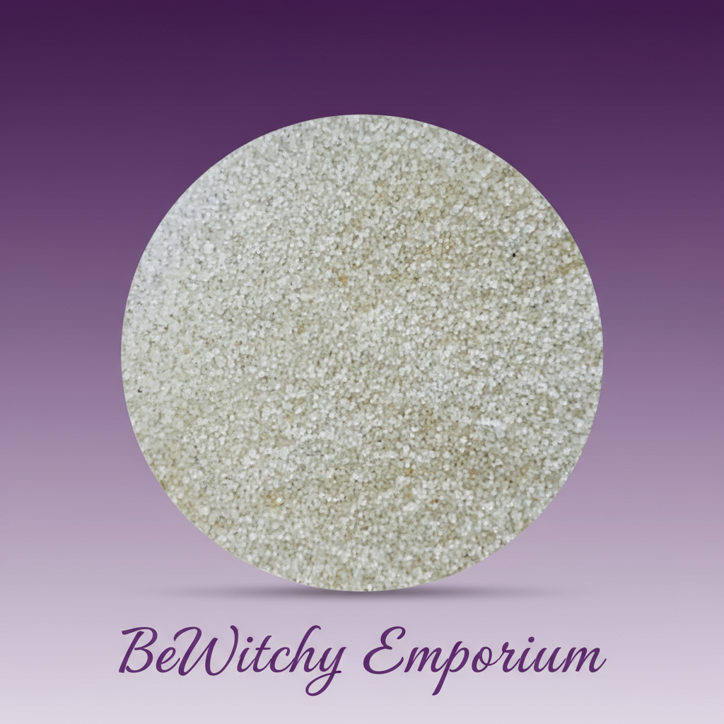 Exact white sand with clean professional styling and BeWitchy Emporium watermark