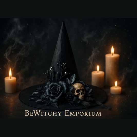 Exact witch hat with mystical background