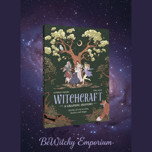 Exact Witchcraft Graphic History book with cosmic mystical styling and BeWitchy Emporium watermark