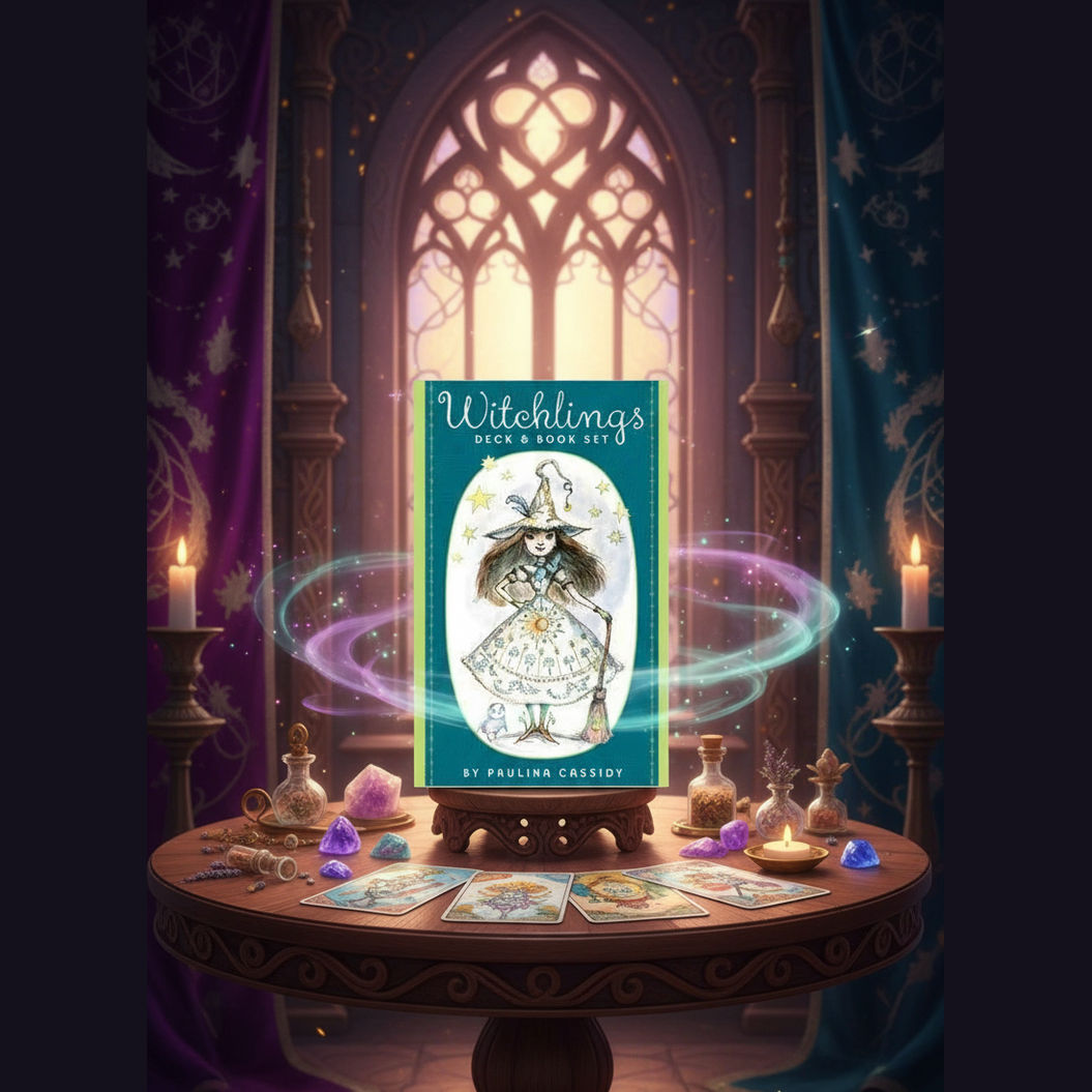 Exact Witchlings Deck & Book Set with premium oracle sanctuary ambiance and BeWitchy Emporium watermark
