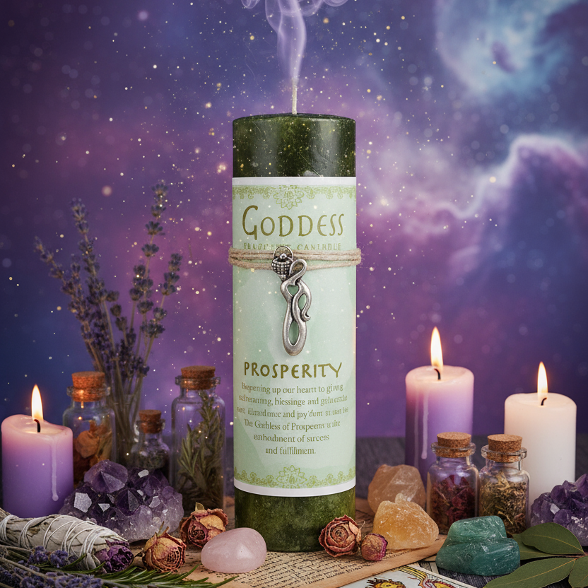 Goddess Prosperity Candle - Natural Mystical