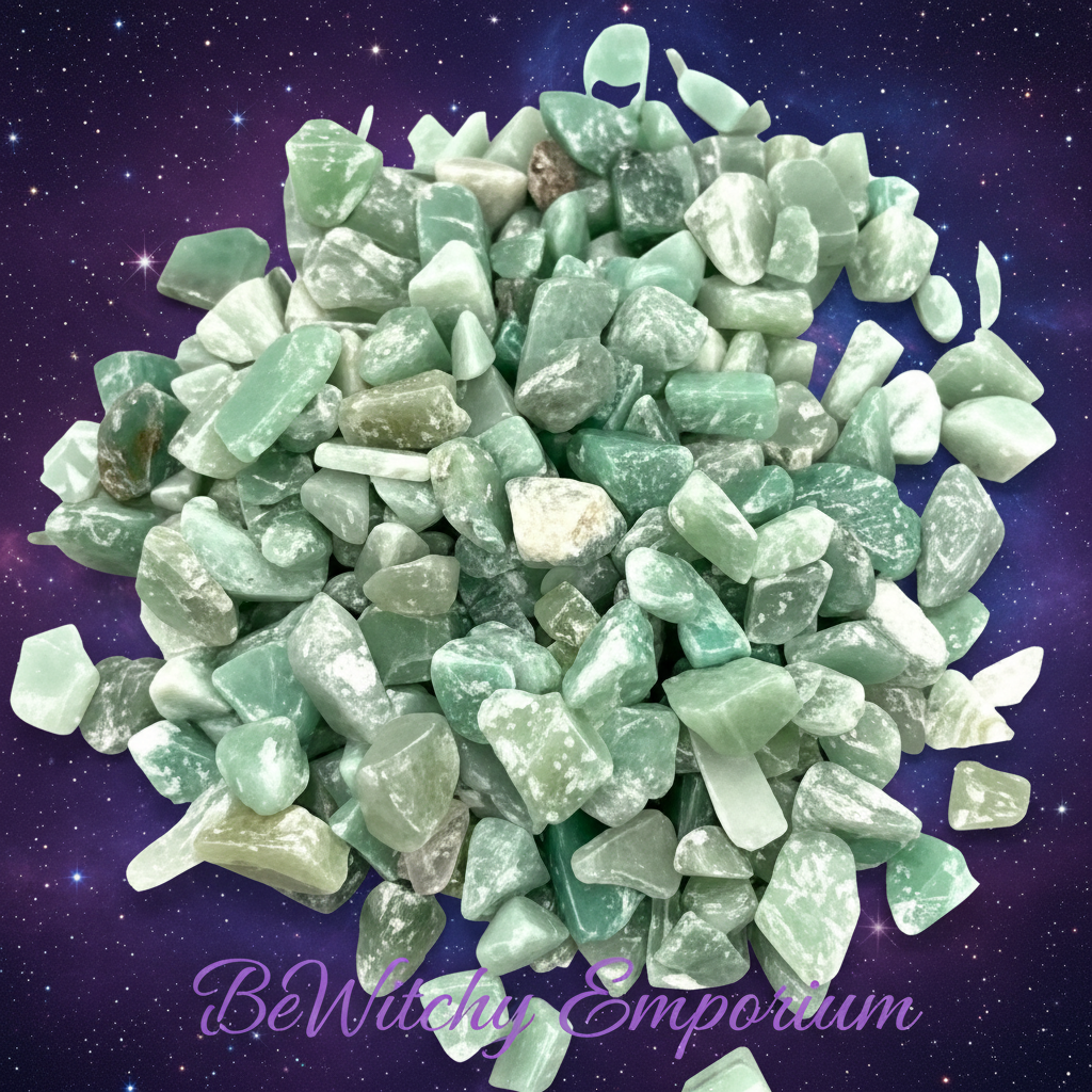 Green Aventurine Tumbled Stones - Mystical Starry Night
