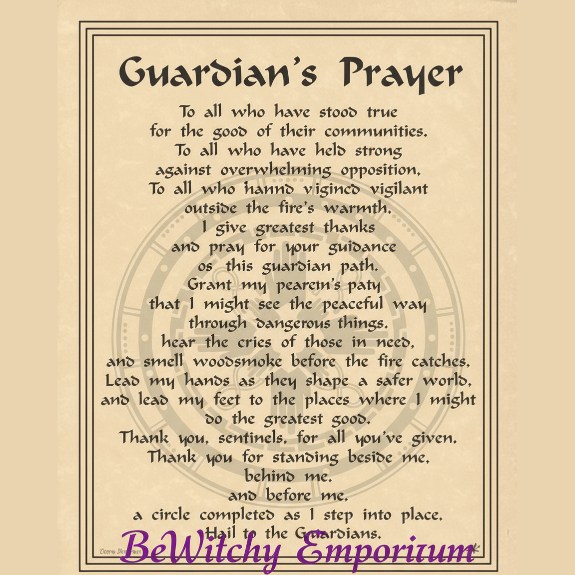 Guardian's Prayer Poster - Clean Professional