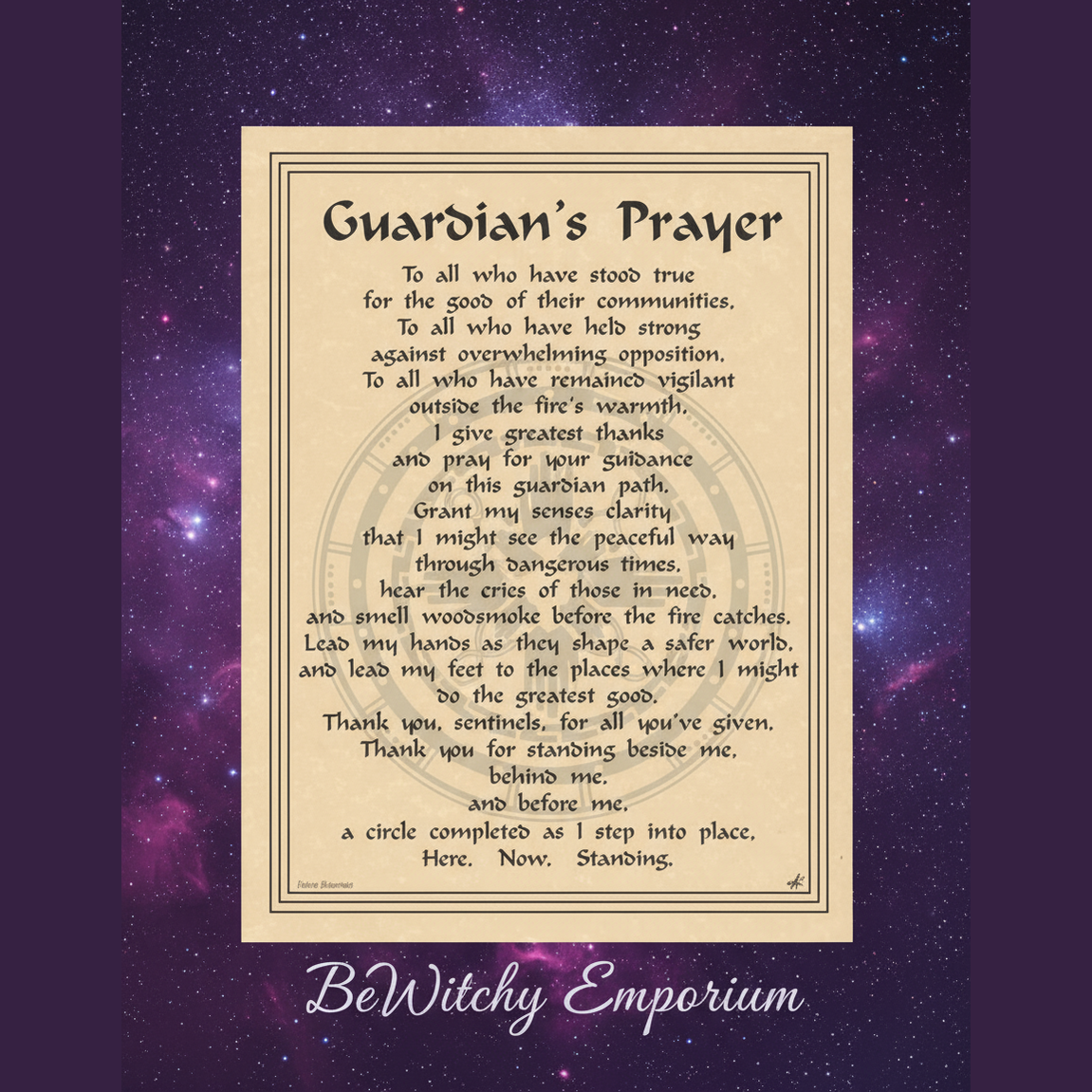 Guardian's Prayer Poster - Mystical Starry Night